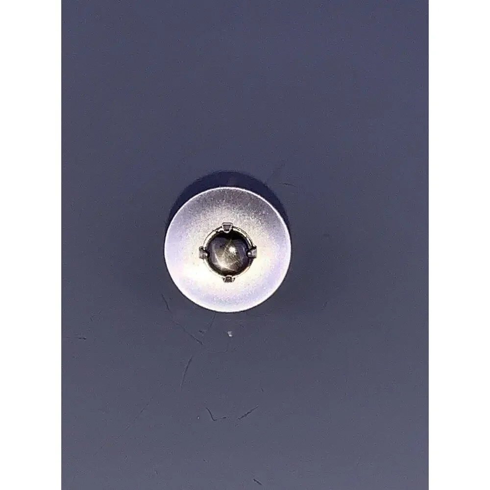 Black Star Sapphire 1/20 12k Gold Filled Tie Tack Pin Silver Round Vintage